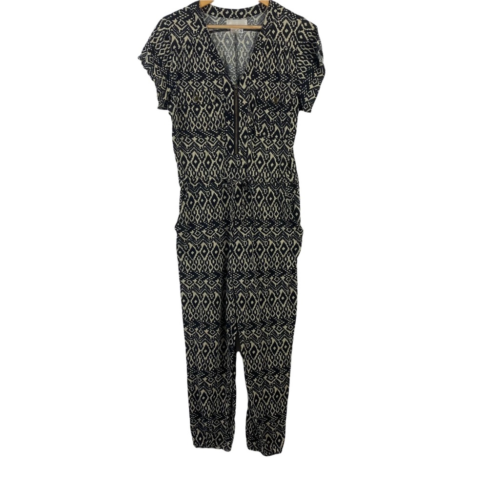 Corey Lynn Calter Womens Jumpsuit Short Sleeve Pants Drawstring Black Size S